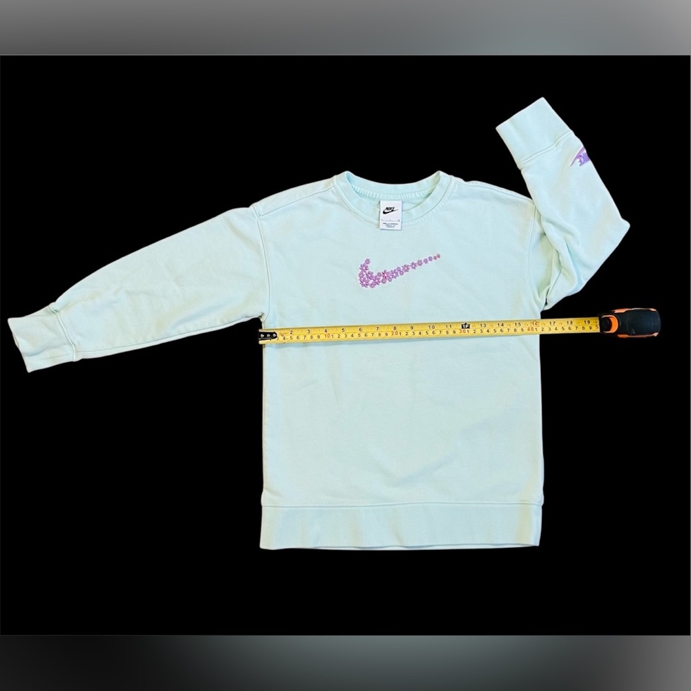 Nike sweatshirt with Floral Purple Swoosh girl’s size SMALL